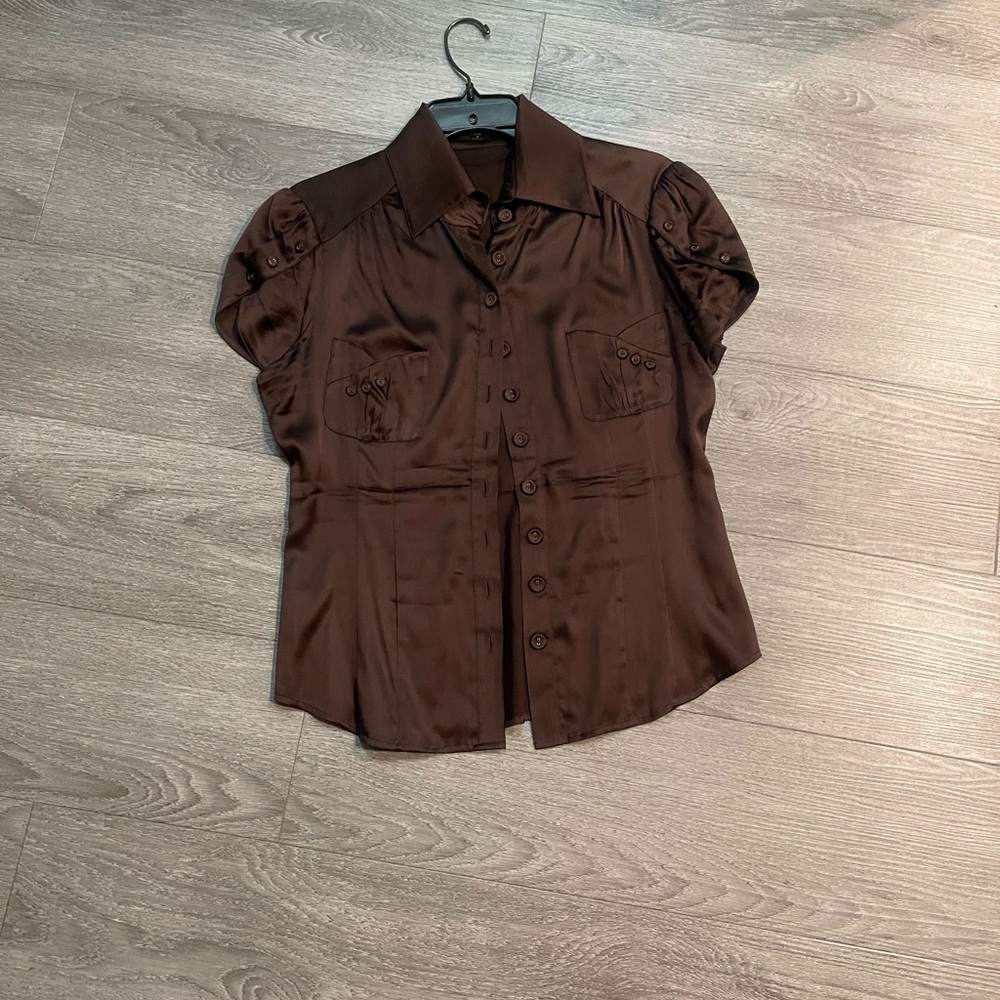 bebe Chocolate Brown Blouse